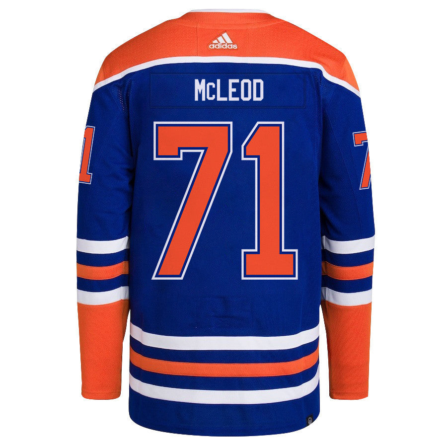 Ryan McLeod 71 Edmonton Oilers 2024 STANLEY CUP Final Home Primegreen Jersey - Men, Royal