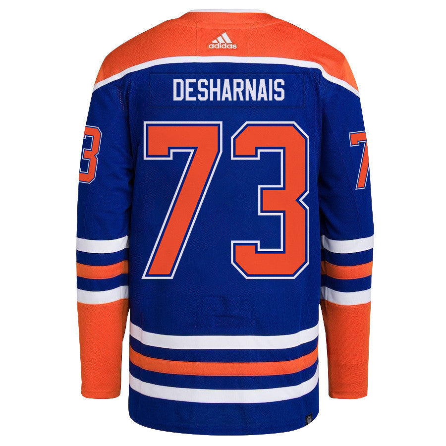 Vincent Desharnais 73 Edmonton Oilers 2024 STANLEY CUP Final Home Primegreen Jersey - Men, Royal