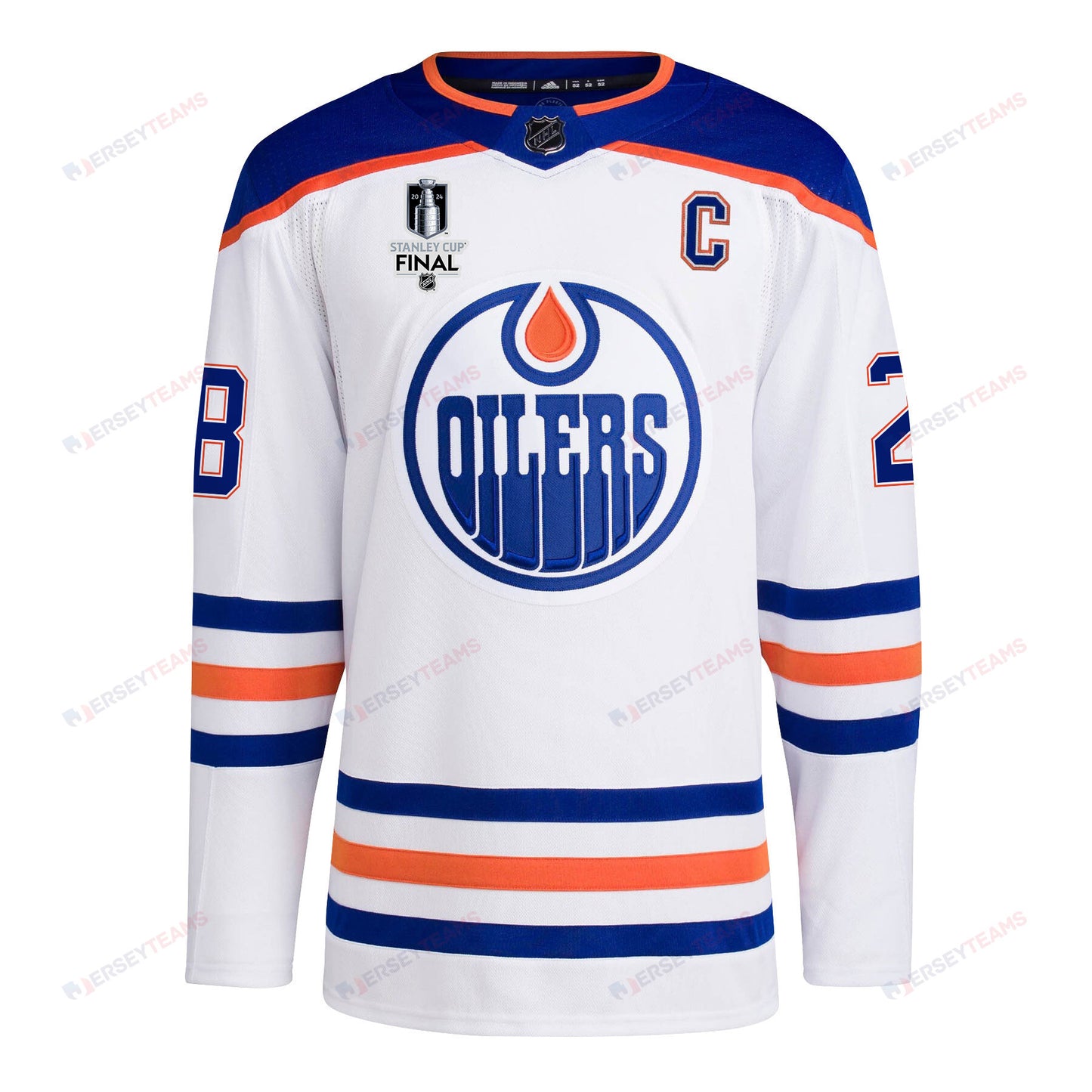 Connor Brown 28 Edmonton Oilers 2024 STANLEY CUP Final Away Jersey - Men, White