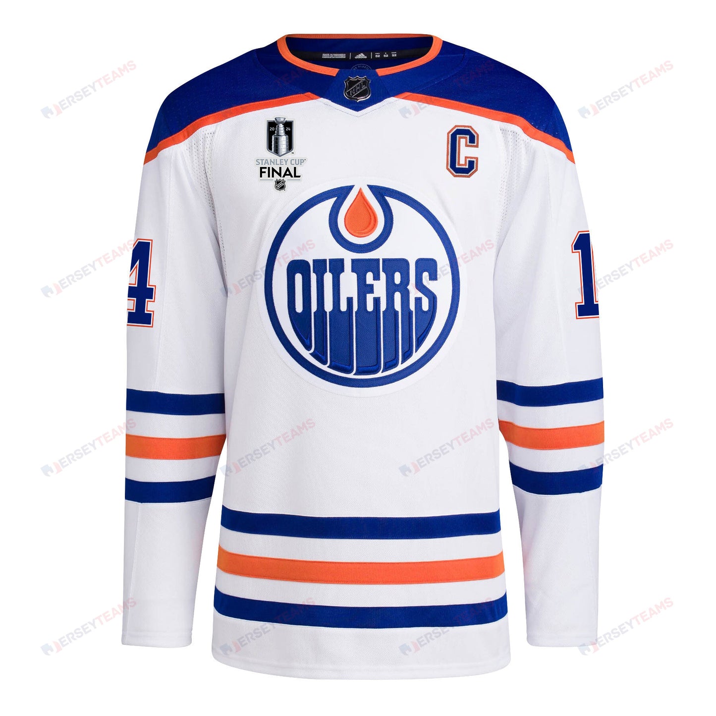Mattias Ekholm 14 Edmonton Oilers 2024 STANLEY CUP Final Away Jersey - Men, White