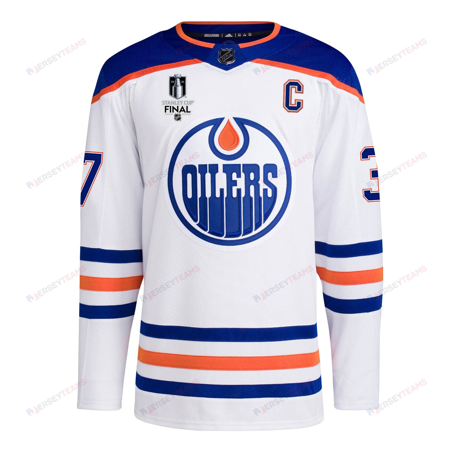 Warren Foegele 37 Edmonton Oilers 2024 STANLEY CUP Final Away Jersey - Men, White