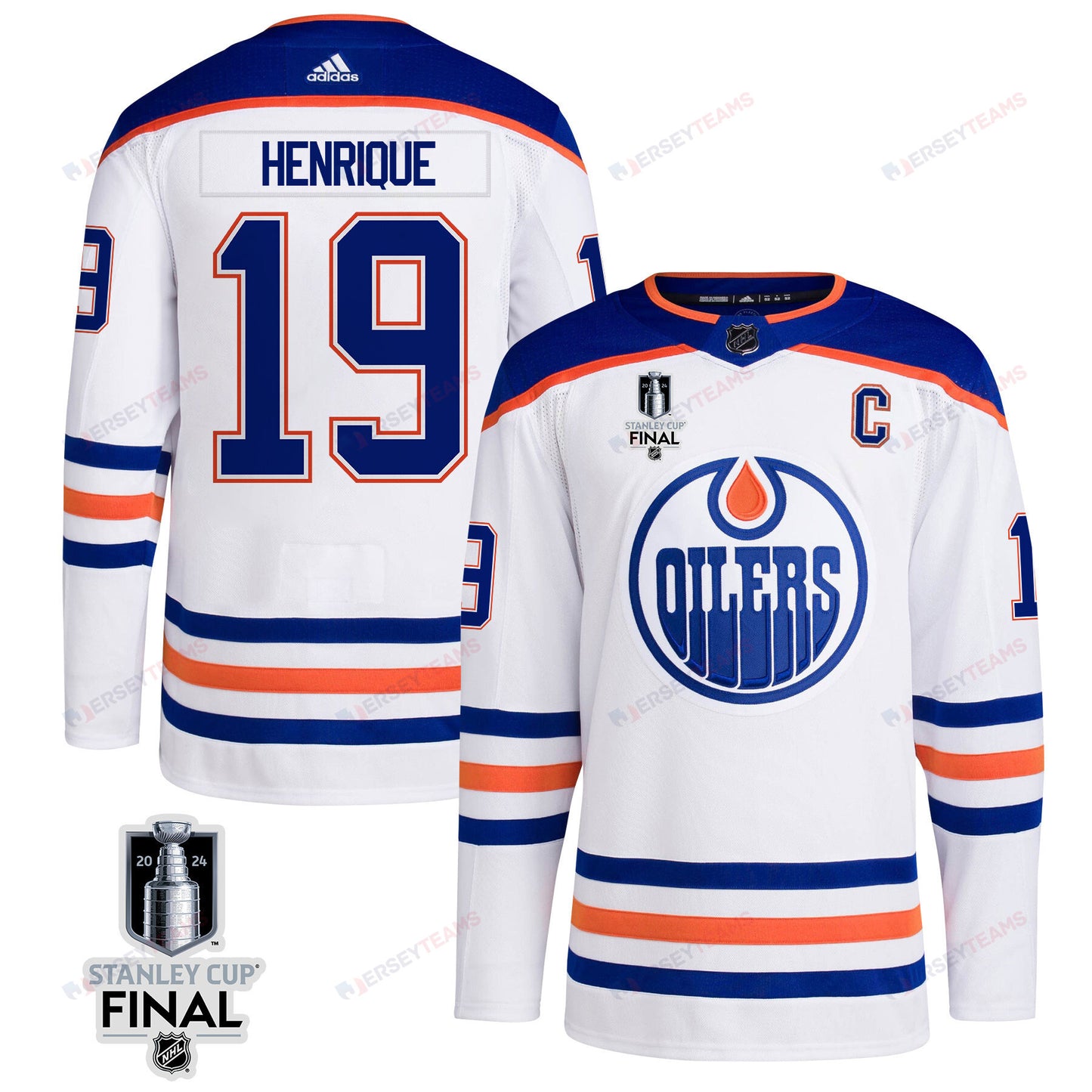 Adam Henrique 19 Edmonton Oilers 2024 STANLEY CUP Final Away Jersey - Men, White