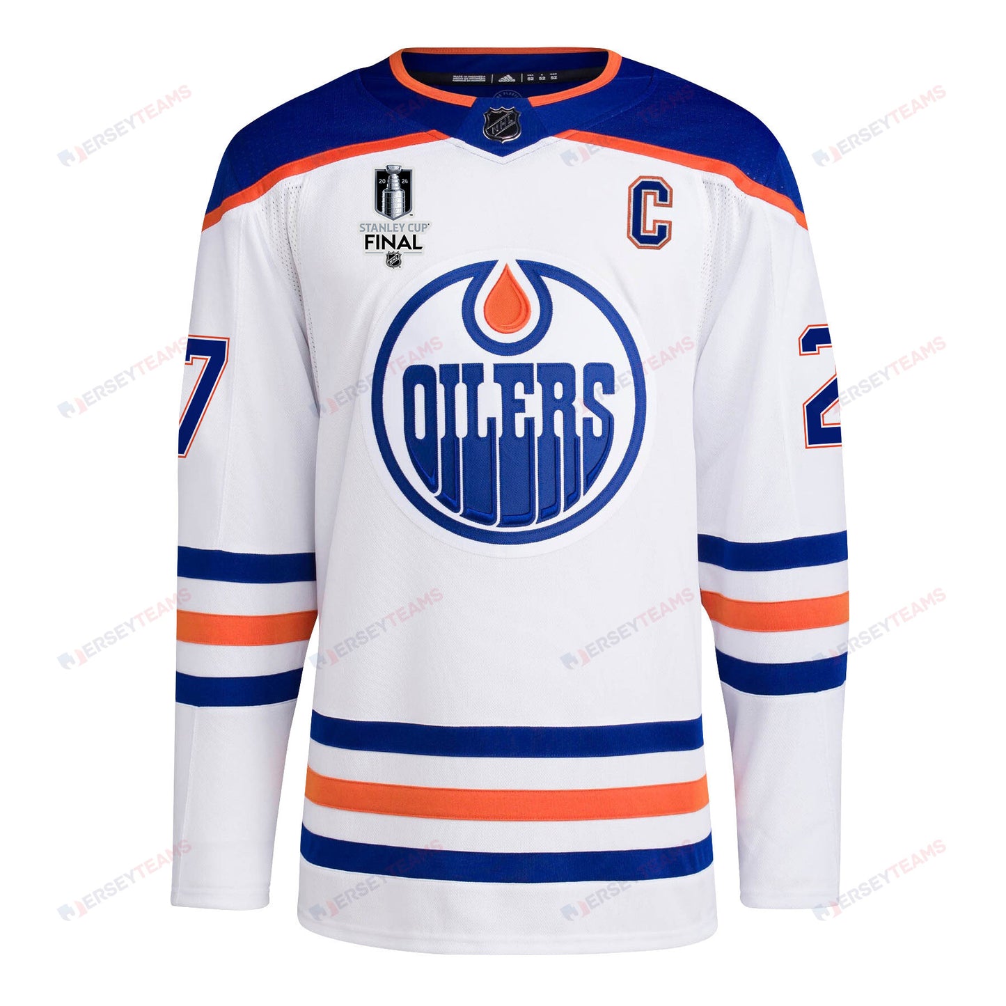 Brett Kulak 27 Edmonton Oilers 2024 STANLEY CUP Final Away Jersey - Men, White