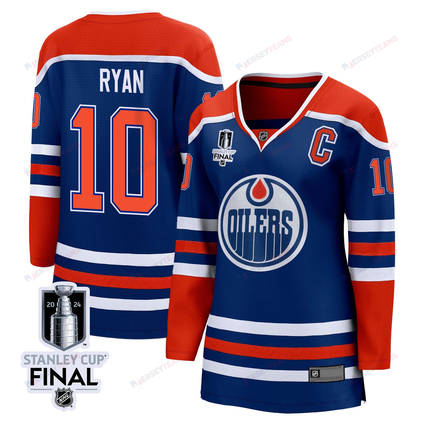 Derek Ryan 10 Edmonton Oilers 2024 STANLEY CUP Final Women's Home Jersey - Royal