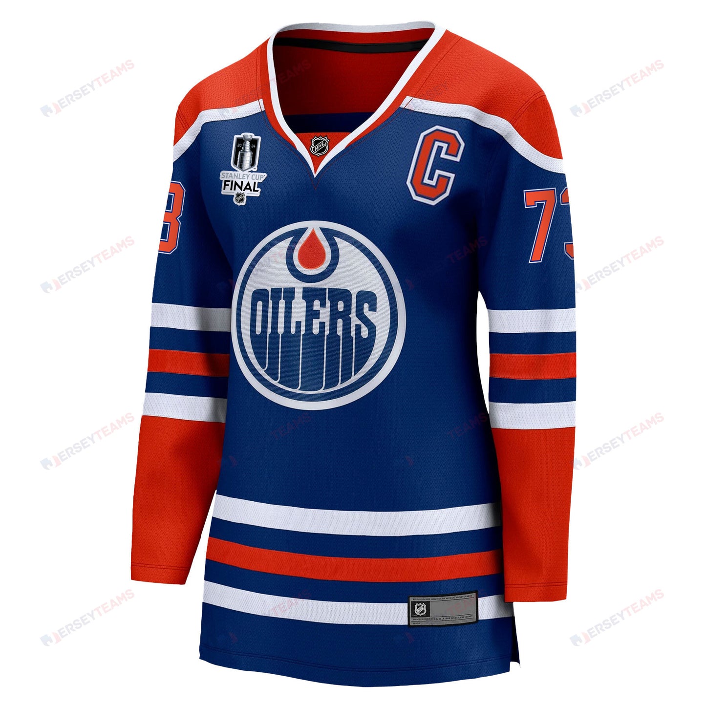 Vincent Desharnais 73 Edmonton Oilers 2024 STANLEY CUP Final Women's Home Jersey - Royal
