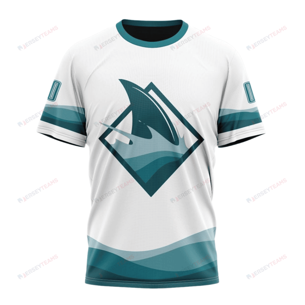 San Jose Sharks Special Whiteout Design Custom AOP T-Shirt - White
