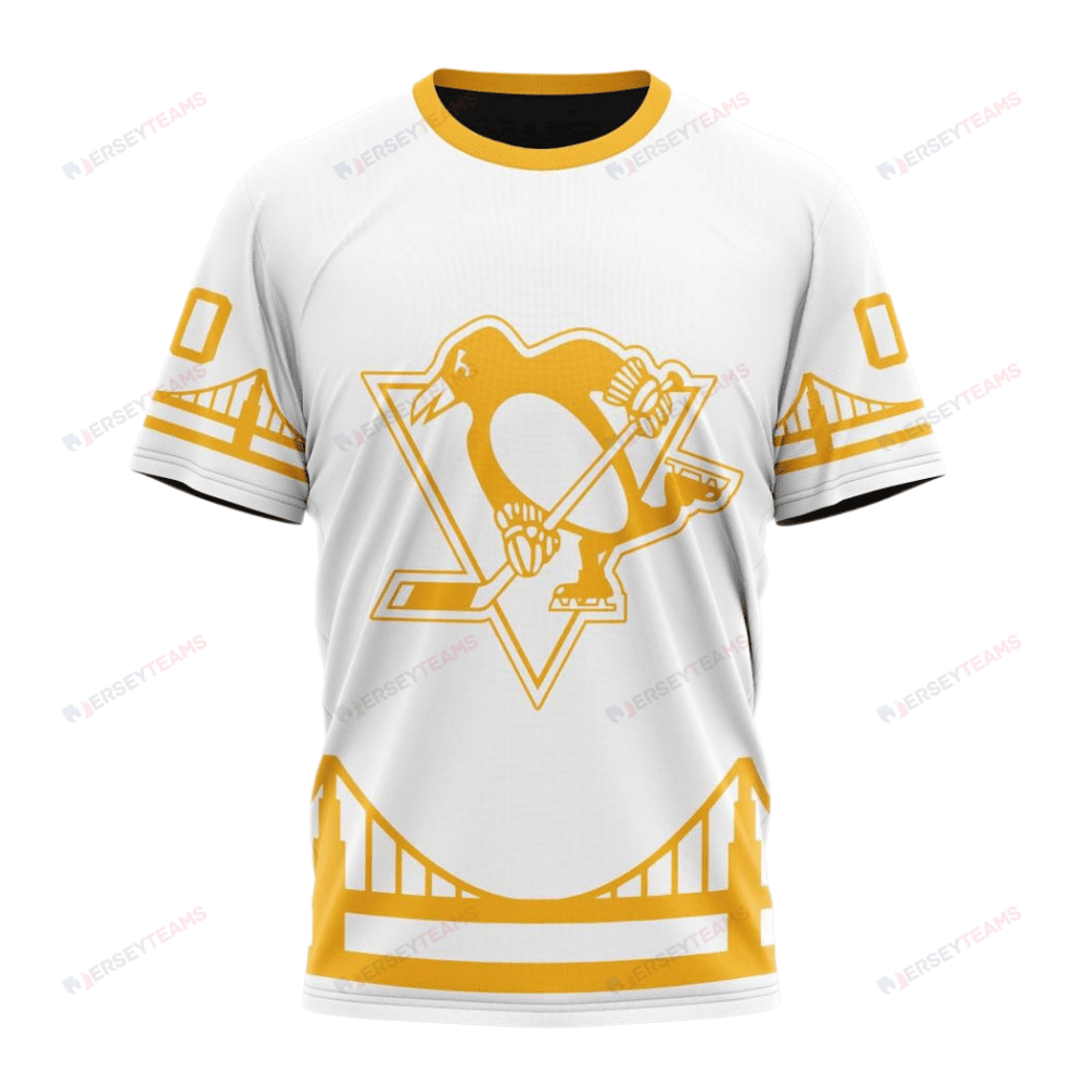 Pittsburgh Penguins Special Whiteout Design Custom AOP T-Shirt - White