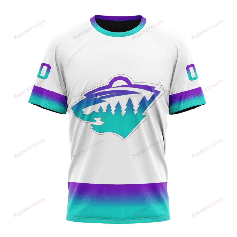 Minnesota Wild Special Whiteout Design Custom AOP T-Shirt - White