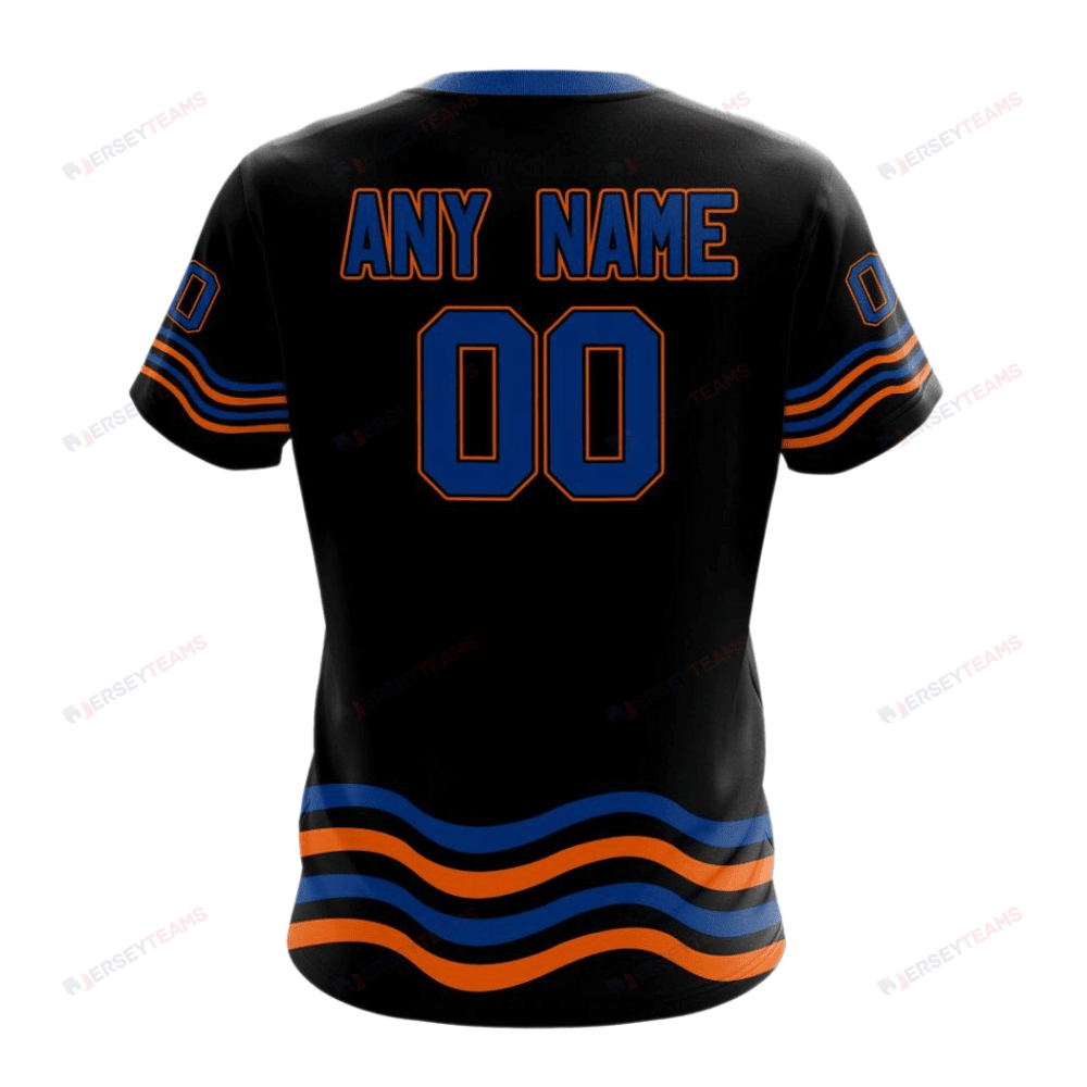 New York Islanders Special Blackout Design Custom AOP T-Shirt - Black