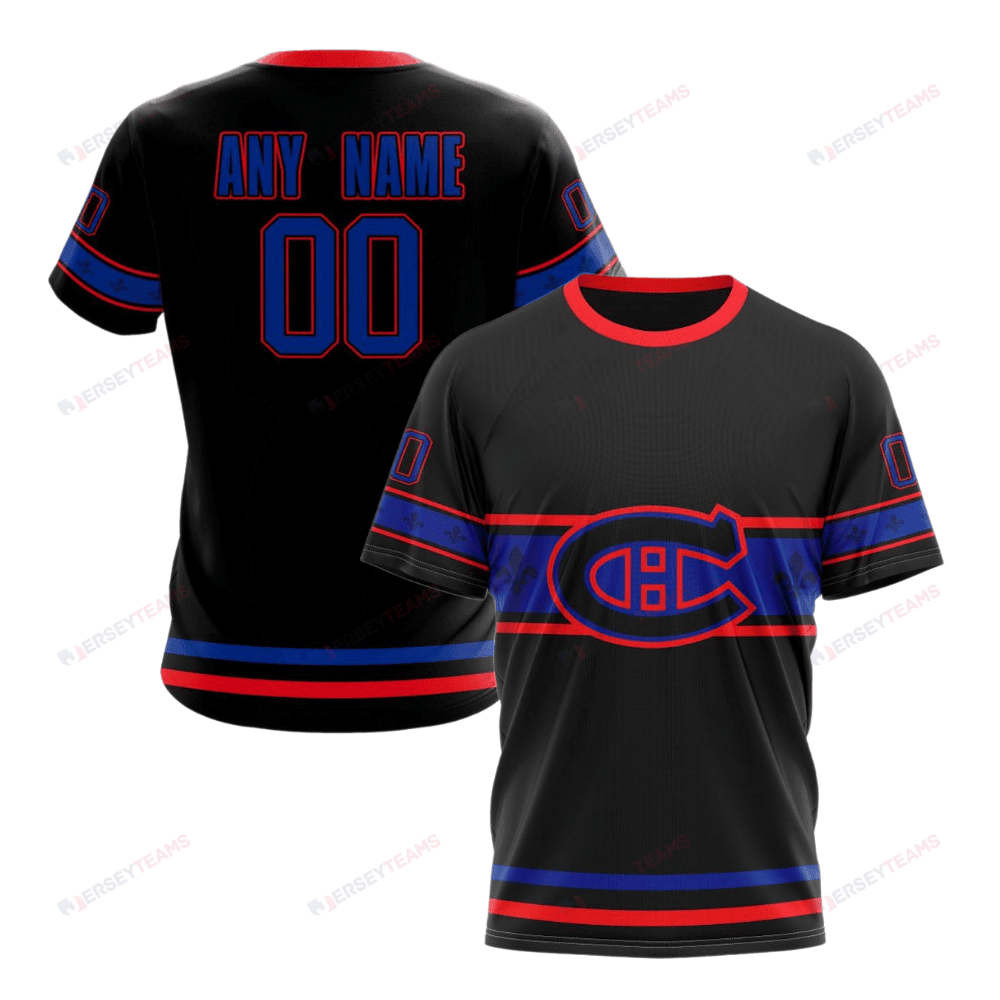 Montreal Canadiens Special Blackout Design Custom AOP T-Shirt - Black