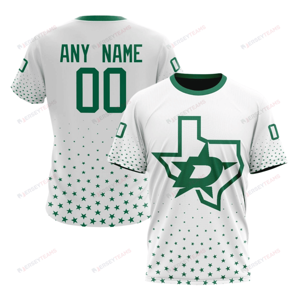 Dallas Stars Special Whiteout Custom AOP T-Shirt - White