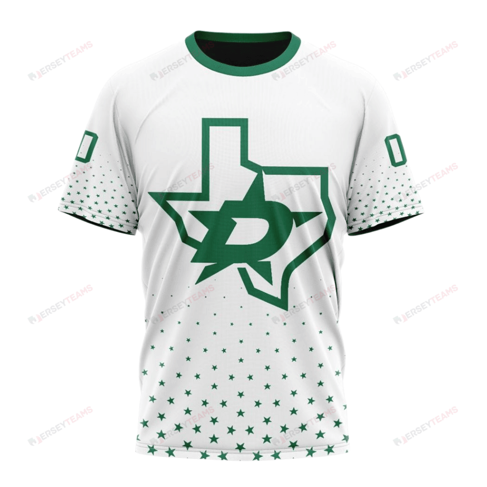 Dallas Stars Special Whiteout Custom AOP T-Shirt - White