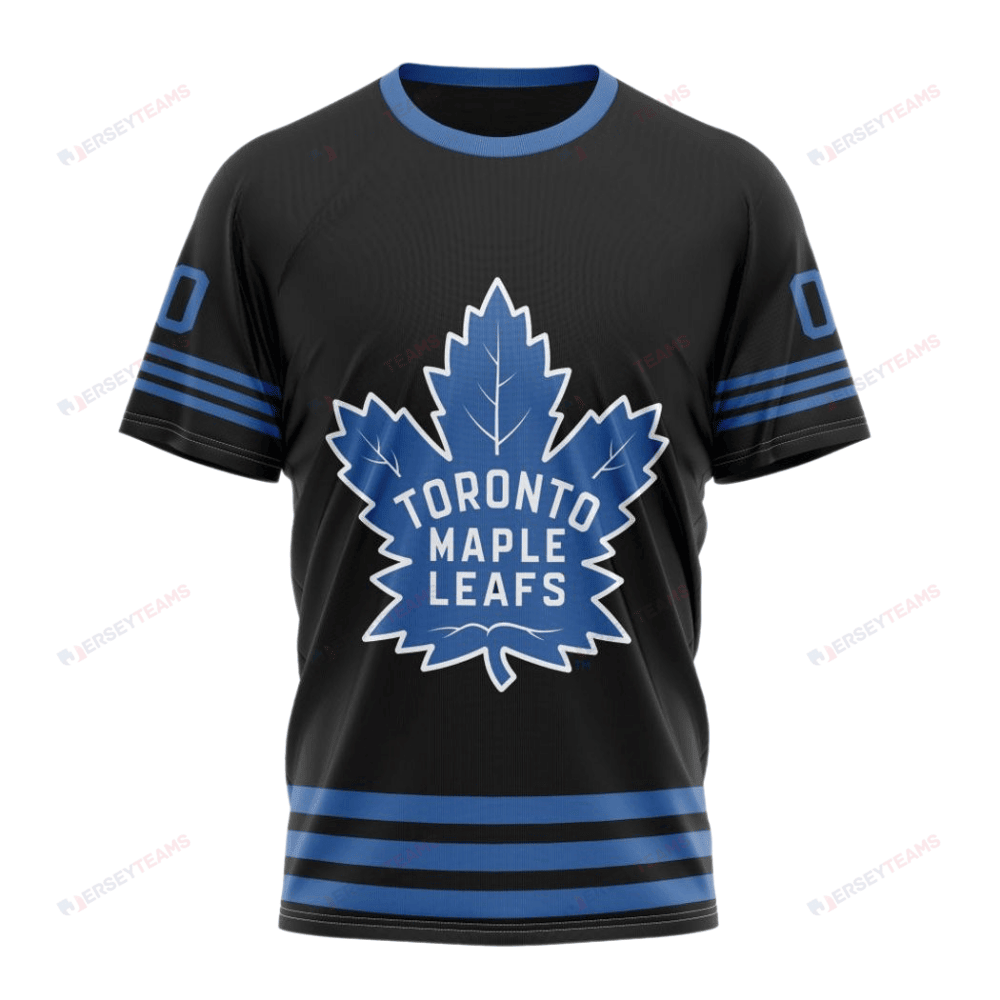 Toronto Maple Leafs Special Blackout Design Custom AOP T-Shirt - Black