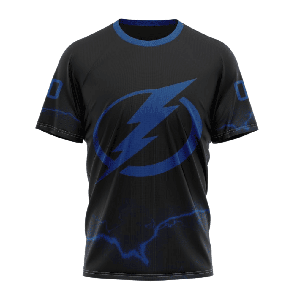 Tampa Bay Lightning Special Blackout Design Custom AOP T-Shirt - Black