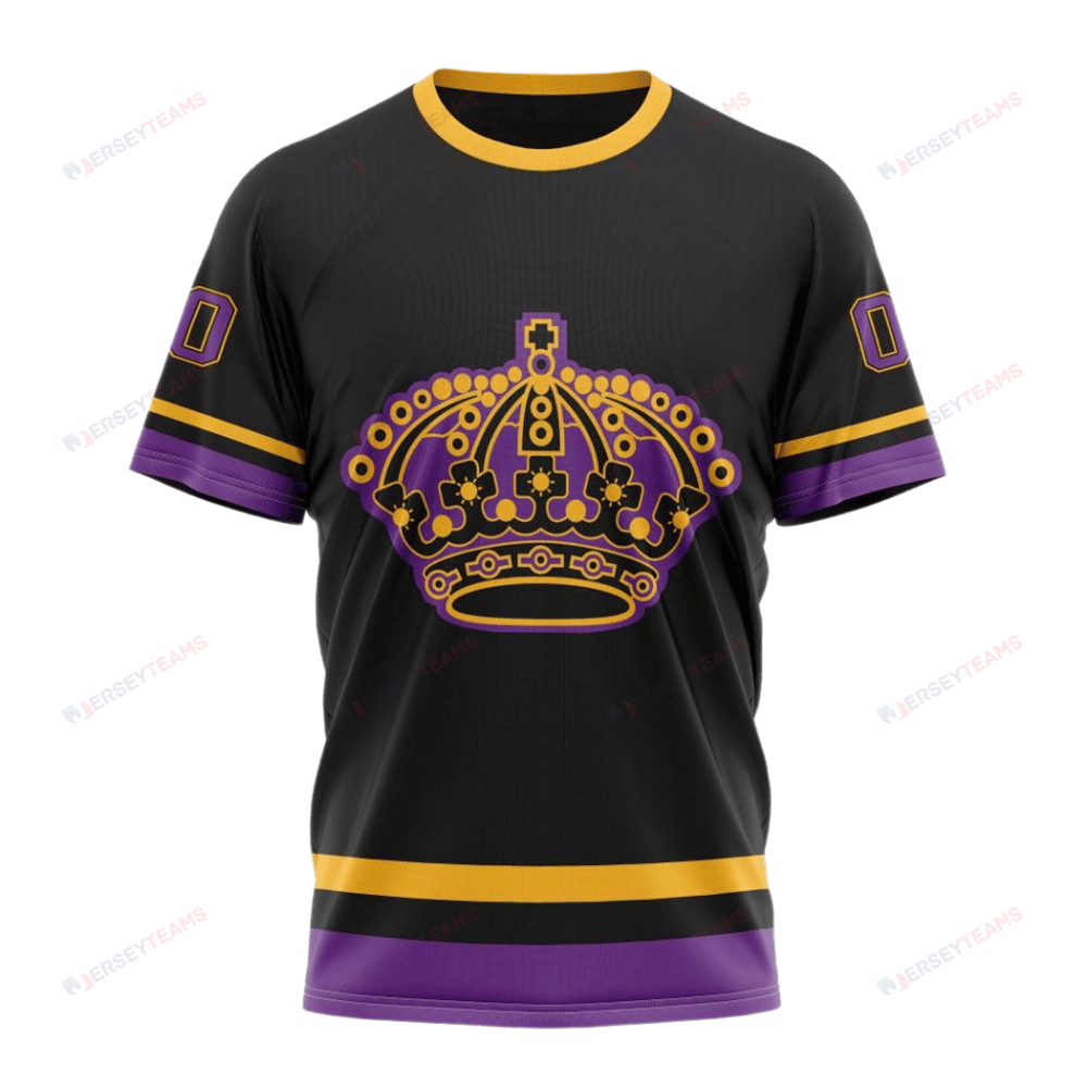 Los Angeles Kings Special Blackout Design Custom AOP T-Shirt - Black