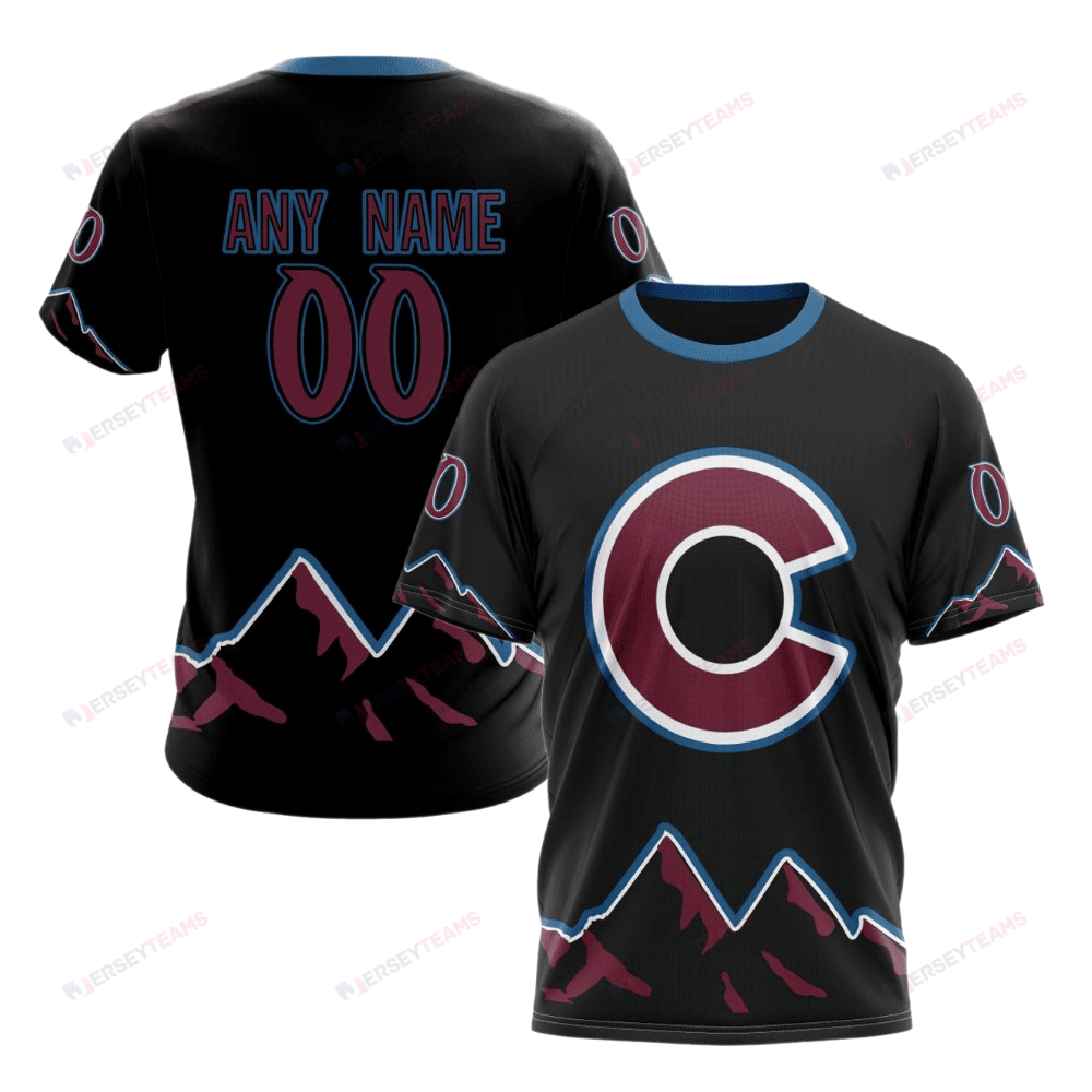Colorado Avalanche Special Blackout Design Custom AOP T-Shirt - Black