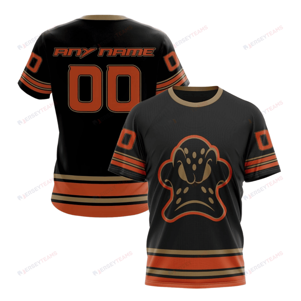 Anaheim Ducks Special Blackout Design Custom AOP T-Shirt - Black