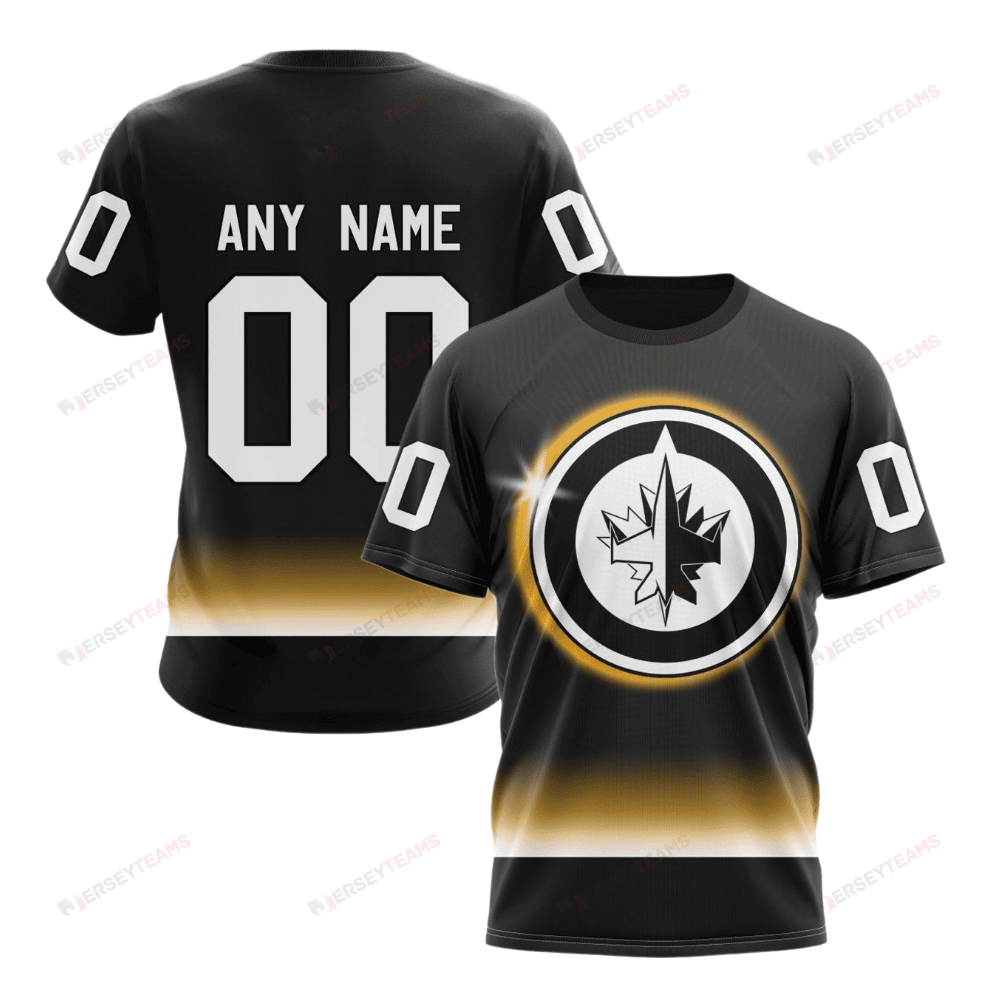 Winnipeg Jets Special Eclipse Design Custom AOP T-Shirt - Black