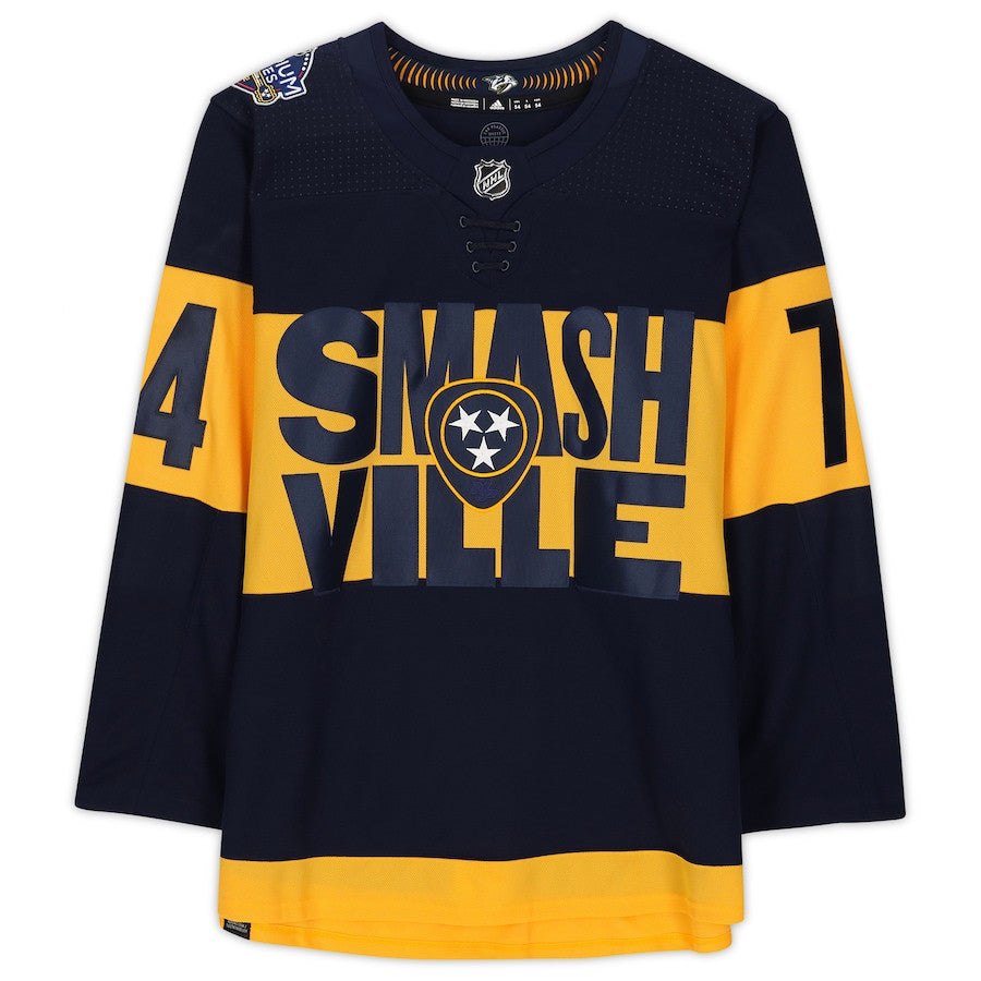 Juuse Saros 74 Signed Nashville Predators Autographed 2022 Stadium Series Jersey - Navy