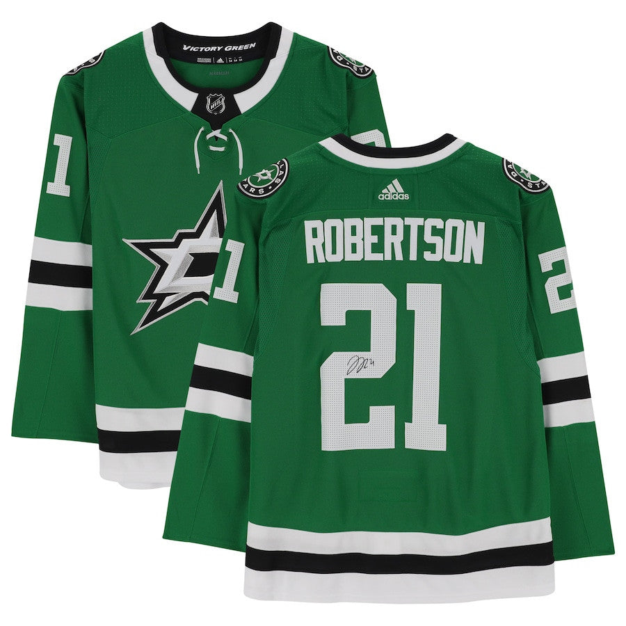 Jason Robertson 21 Signed Dallas Stars Autographed Jersey - Kelly Green