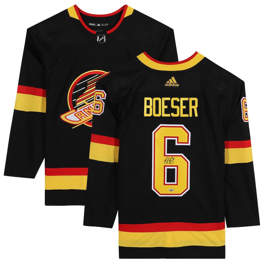 Brock Boeser 6 Signed Vancouver Canucks Autographed Jersey - Black