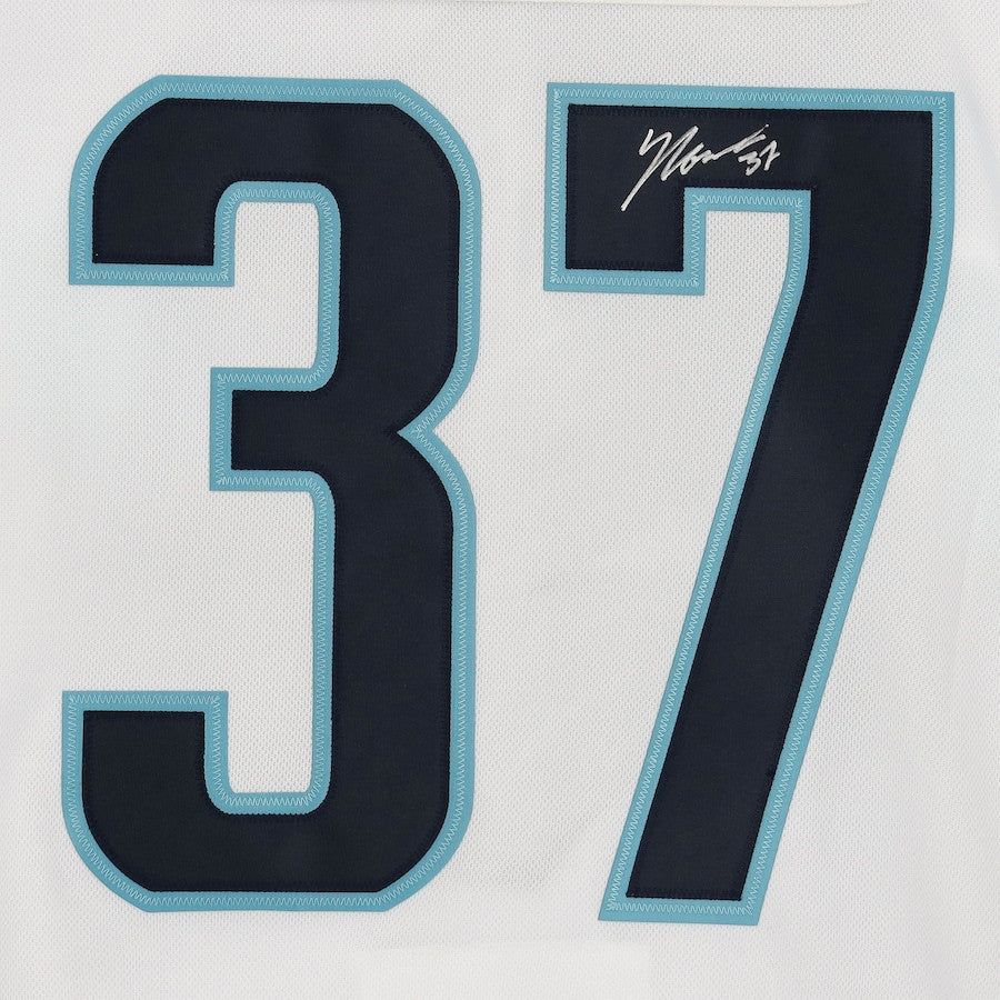 Yanni Gourde 37 Signed Seattle Kraken Autographed Inaugural Season Patch Jersey - White