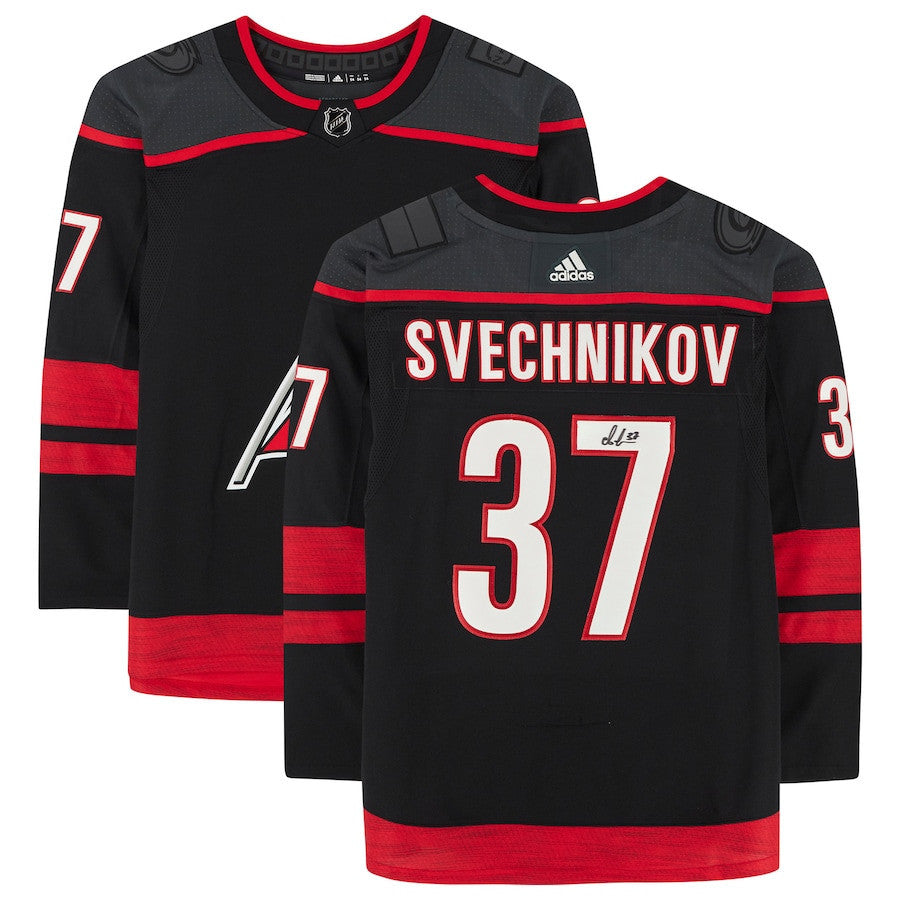 Andrei Svechnikov 37 Signed Carolina Hurricanes Autographed Jersey - Black