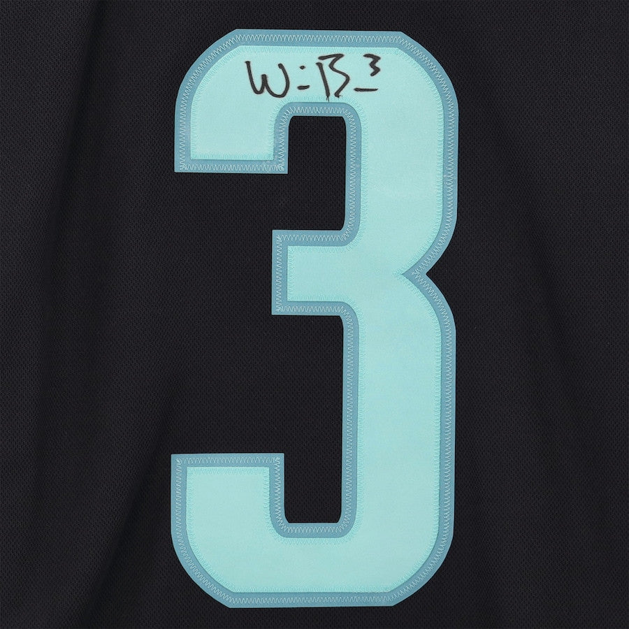 Will Borgen 3 Signed Seattle Kraken Autographed Inaugural Season Patch Jersey - Deep Sea Blue