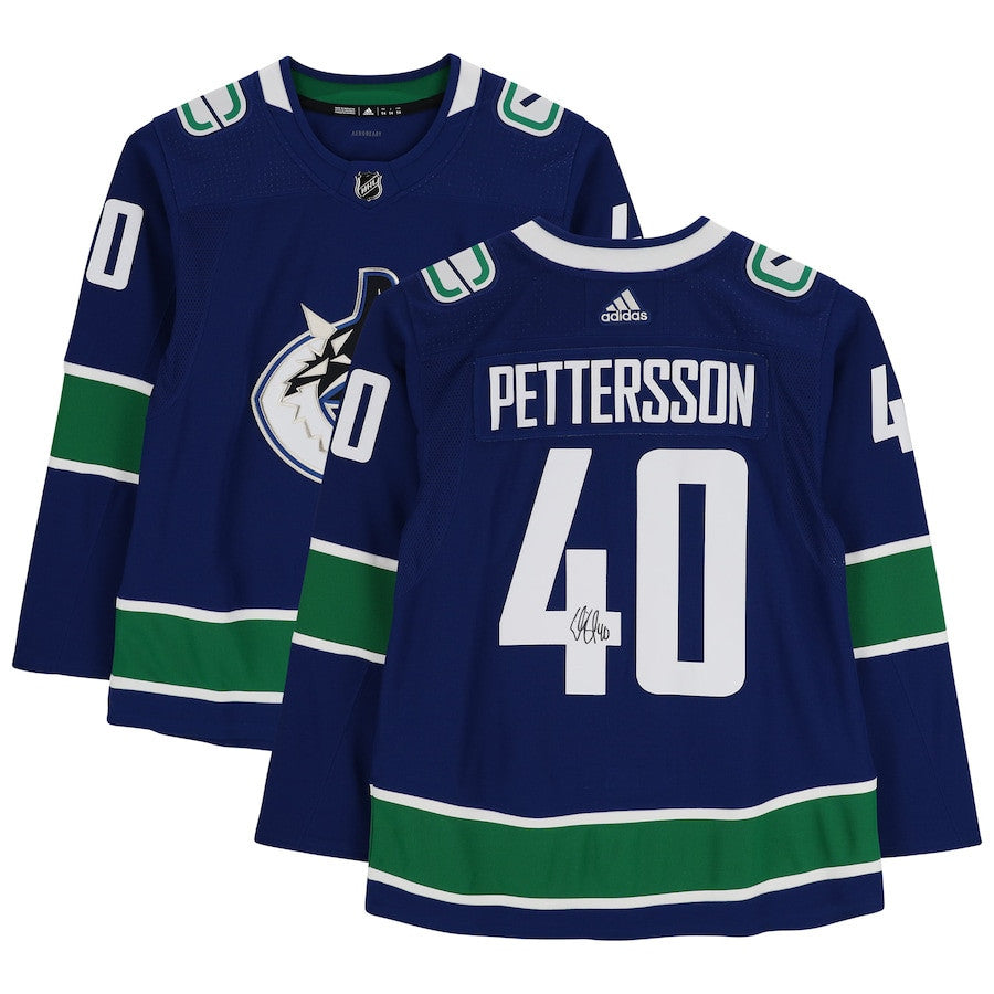 Elias Pettersson 40 Signed Vancouver Canucks Autographed Jersey - Blue