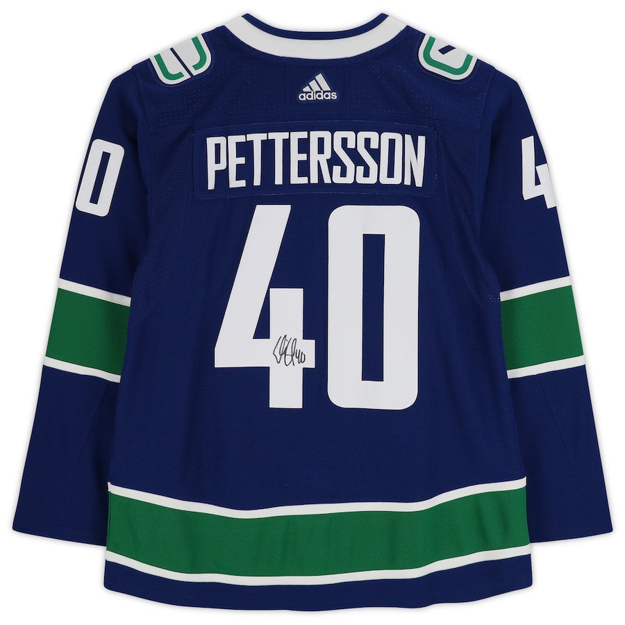 Elias Pettersson 40 Signed Vancouver Canucks Autographed Jersey - Blue