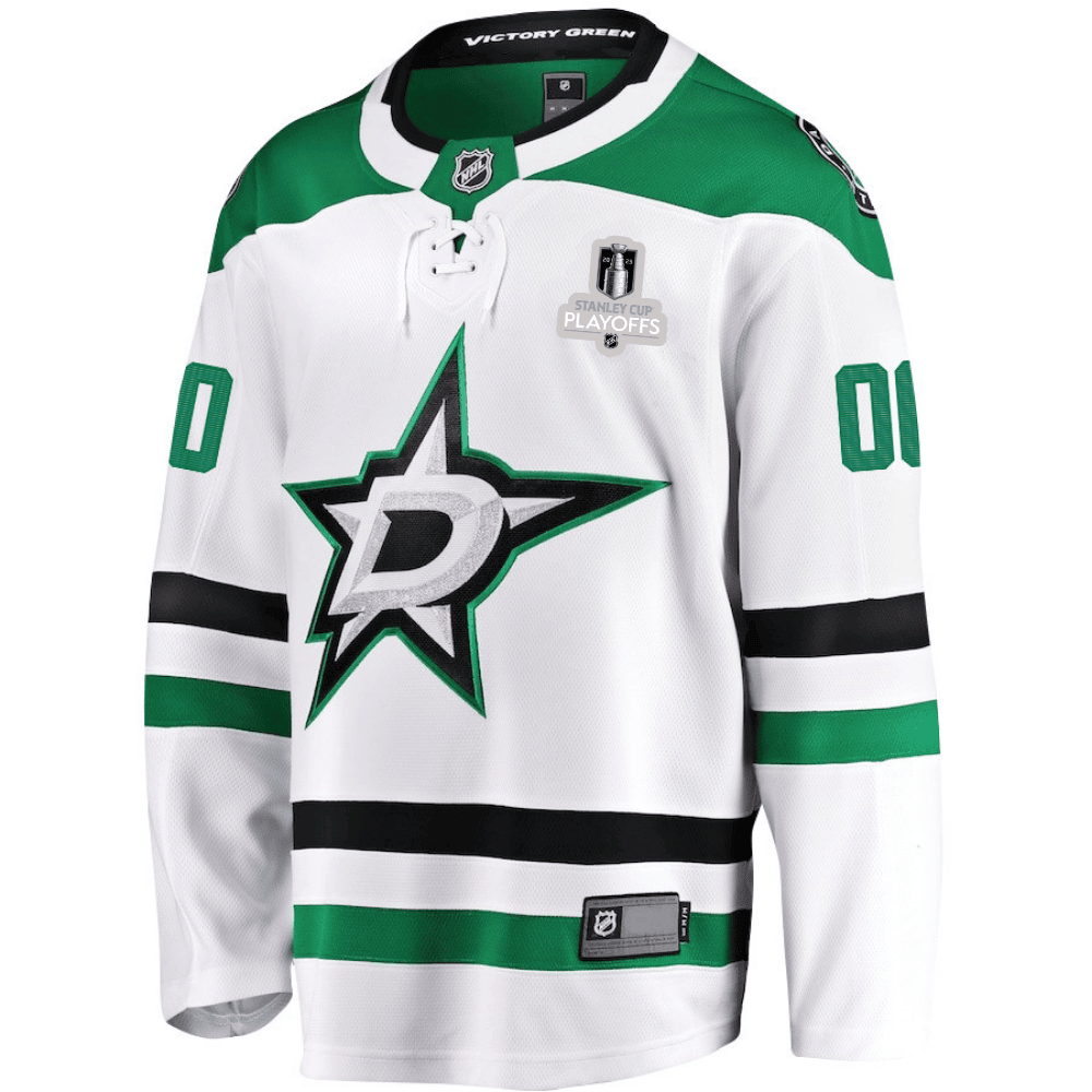 Dallas Stars 2025 NHL Playoffs Patch Away Men Custom Jersey - White