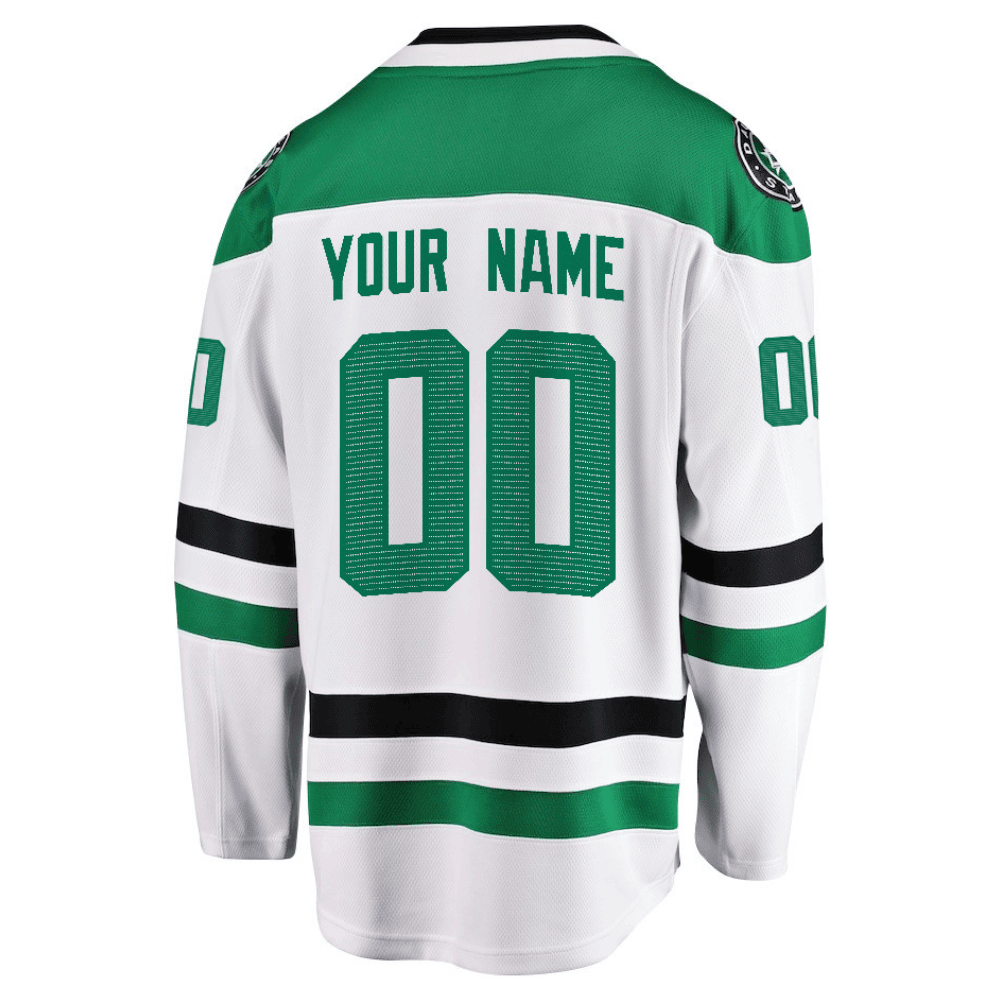 Dallas Stars 2025 NHL Playoffs Patch Away Men Custom Jersey - White