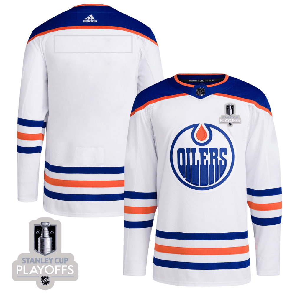 Edmonton Oilers 2025 NHL Playoffs Patch Away Men Jersey - White