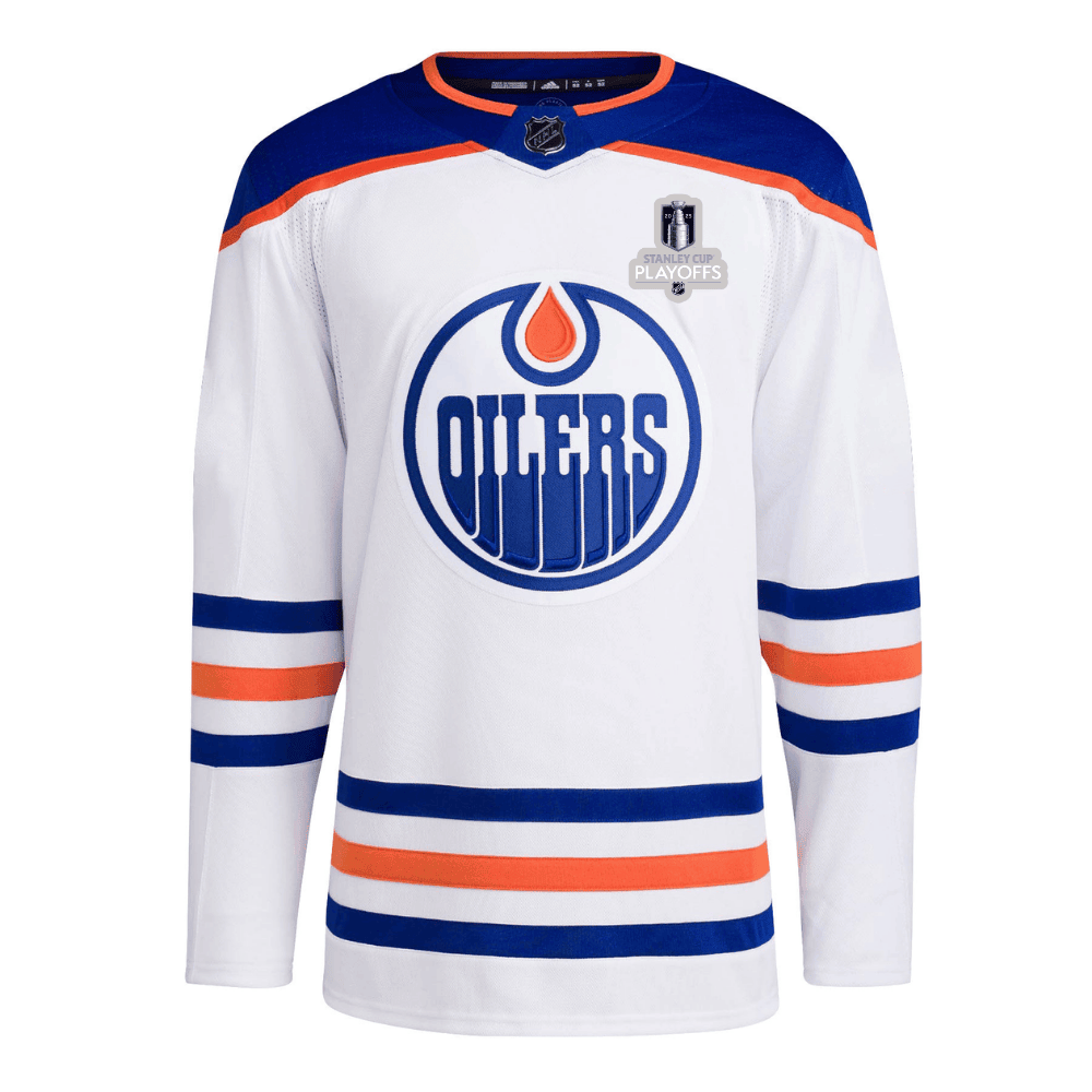 Edmonton Oilers 2025 NHL Playoffs Patch Away Men Jersey - White