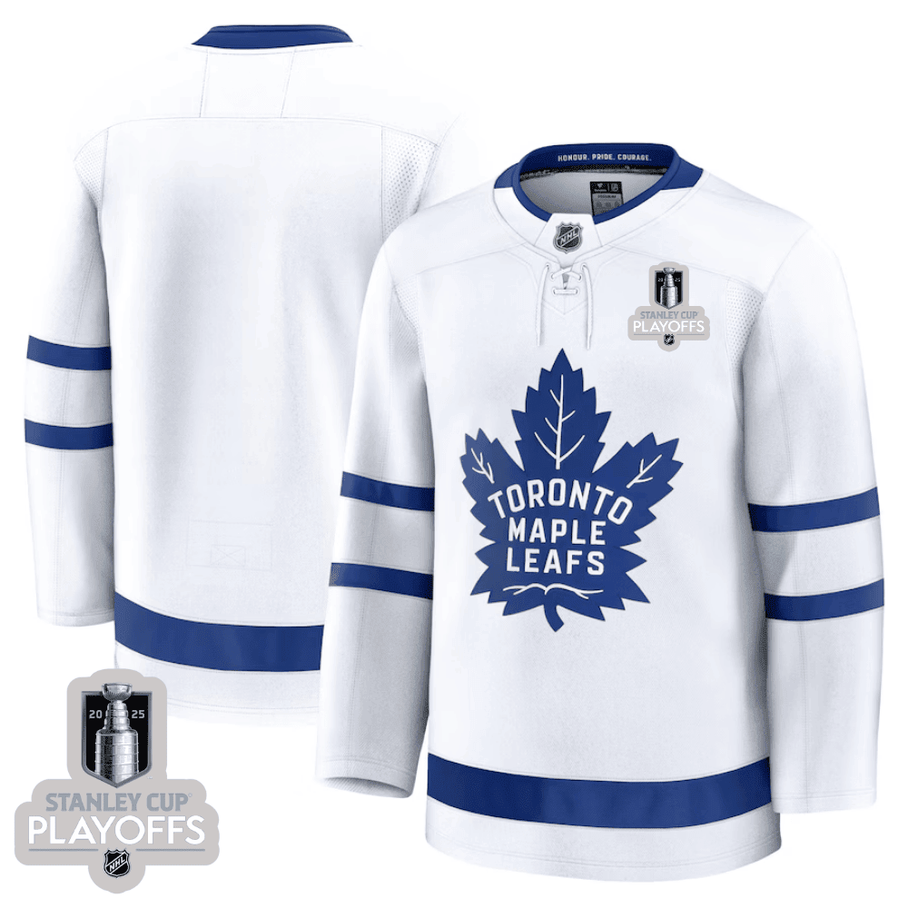 Toronto Maple Leafs 2025 NHL Playoffs Patch Away Men Jersey - White