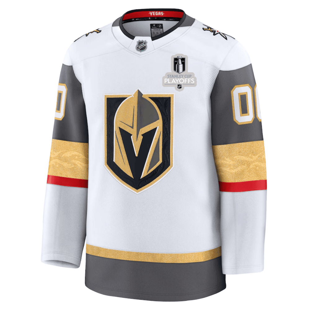 Vegas Golden Knights 2025 NHL Playoffs Patch Away Men Custom Jersey - White