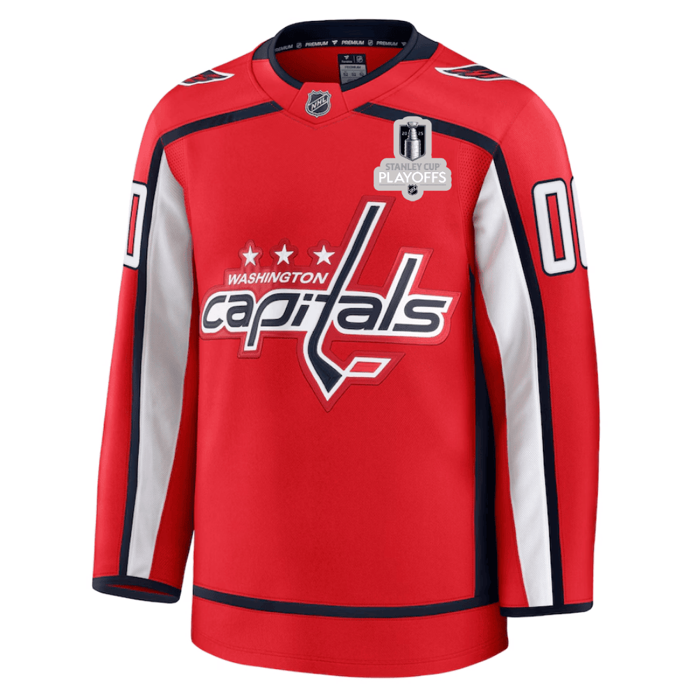 Washington Capitals 2025 NHL Playoffs Patch Home Men Custom Jersey - Red
