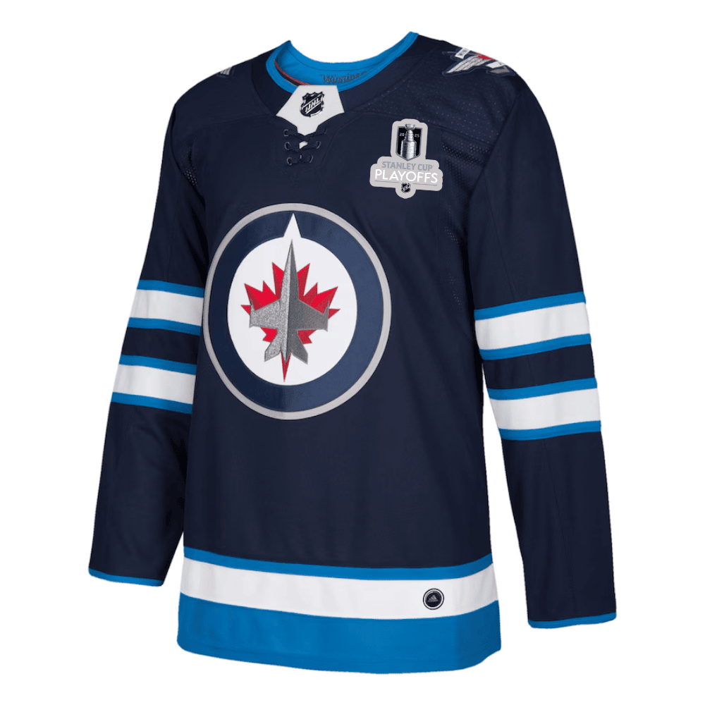 Winnipeg Jets 2025 NHL Playoffs Patch Home Men Jersey - Navy