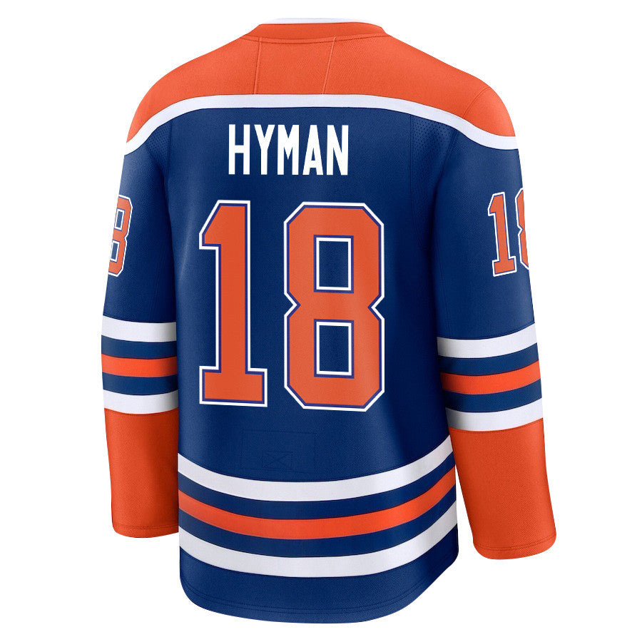 Zach Hyman 18 Edmonton Oilers 2025 STANLEY CUP Final Patch Home Men Jersey - Royal