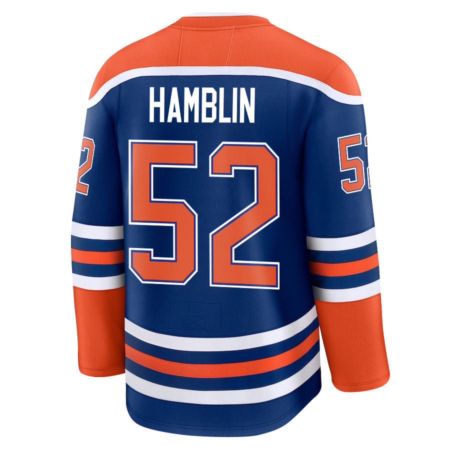 James Hamblin 52 Edmonton Oilers 2025 STANLEY CUP Final Patch Home Men Jersey - Royal