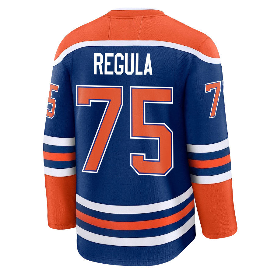 Alec Regula 75 Edmonton Oilers 2025 STANLEY CUP Final Patch Home Men Jersey - Royal