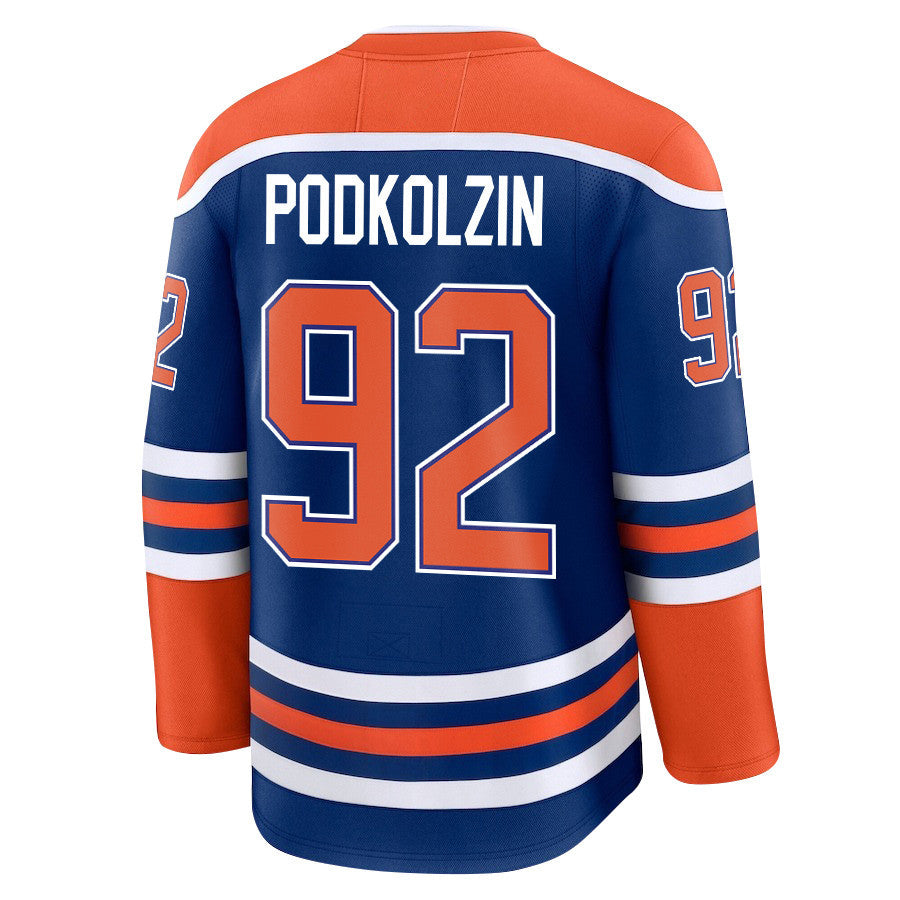 Vasily Podkolzin 92 Edmonton Oilers 2025 STANLEY CUP Final Patch Home Men Jersey - Royal