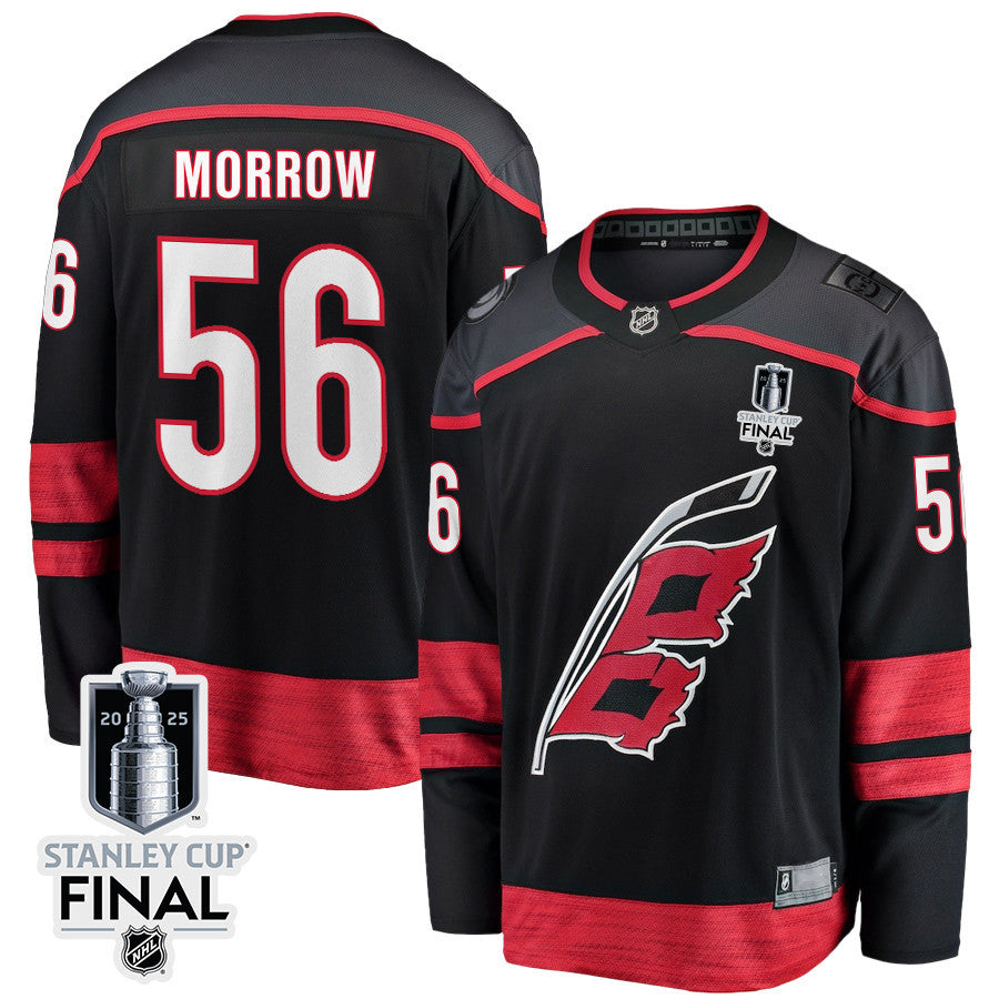 Scott Morrow 56 Carolina Hurricanes 2025 STANLEY CUP Final Patch Home Men Jersey - Black