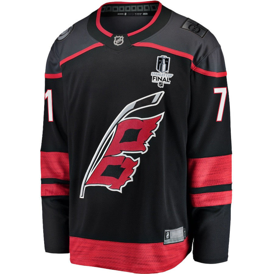 Taylor Hall 71 Carolina Hurricanes 2025 STANLEY CUP Final Patch Home Men Jersey - Black