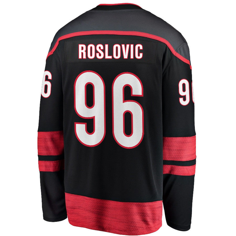 Jack Roslovic 96 Carolina Hurricanes 2025 STANLEY CUP Final Patch Home Men Jersey - Black