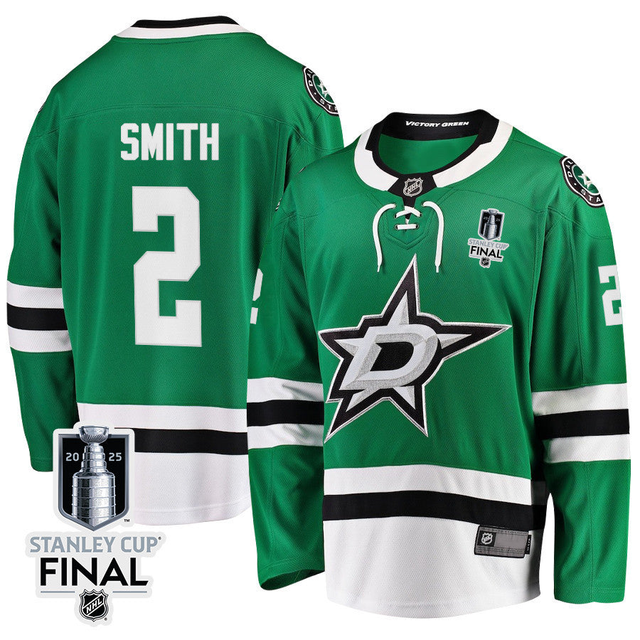 Brendan Smith 2 Dallas Stars 2025 STANLEY CUP Final Patch Home Men Jersey - Black
