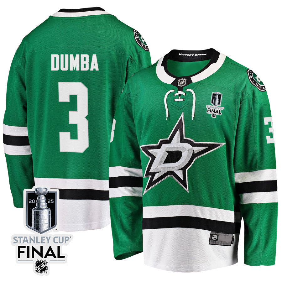 Matt Dumba 3 Dallas Stars 2025 STANLEY CUP Final Patch Home Men Jersey - Black