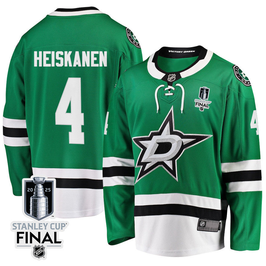 Miro Heiskanen 4 Dallas Stars 2025 STANLEY CUP Final Patch Home Men Jersey - Black