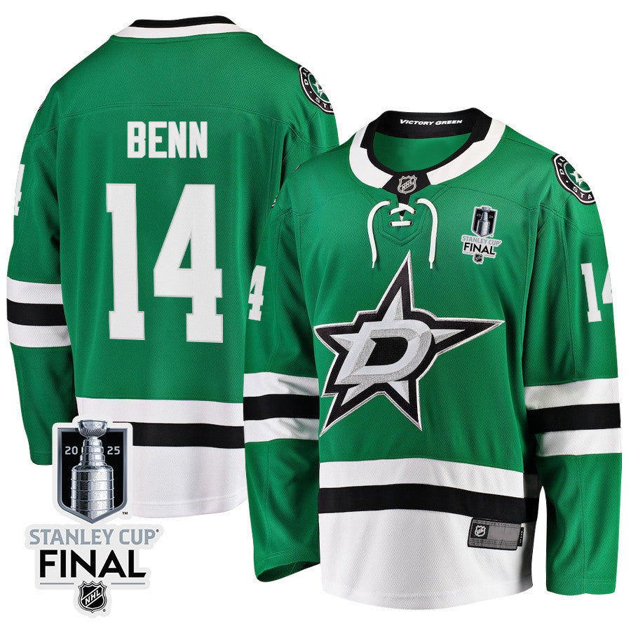 Jamie Benn 14 Dallas Stars 2025 STANLEY CUP Final Patch Home Men Jersey - Black
