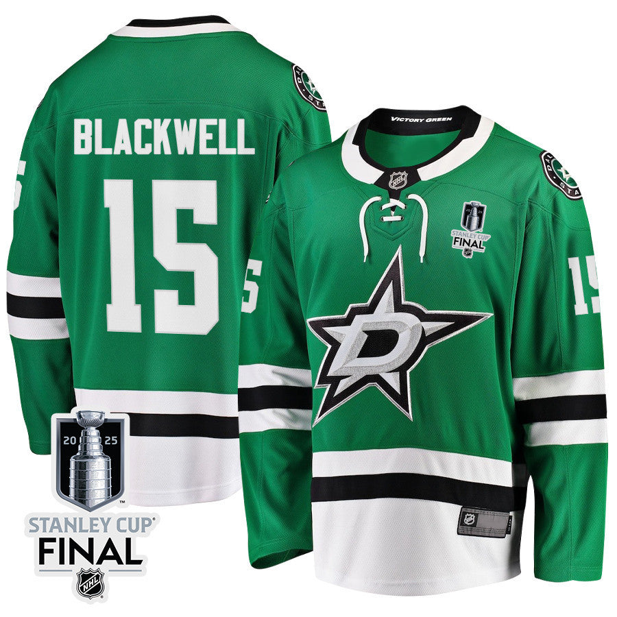 Colin Blackwell 15 Dallas Stars 2025 STANLEY CUP Final Patch Home Men Jersey - Black